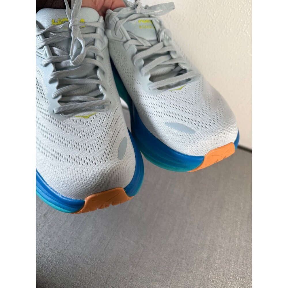 Hoka One One Bondi 8 Mens 11.5 D Ice Flow Bit Of Blue Running Shoes Walking New - Picture 13 of 14